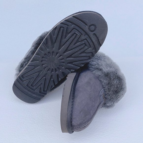 Noblag Grey Sheepskin Slippers Wool Winter For Men And Women - Picture 3 of 3